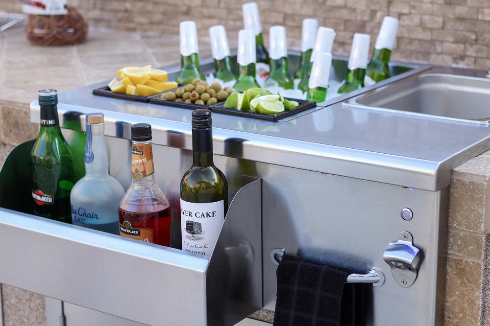 TrueFlame 30 Inch Beverage and Prep Station with LED Lights