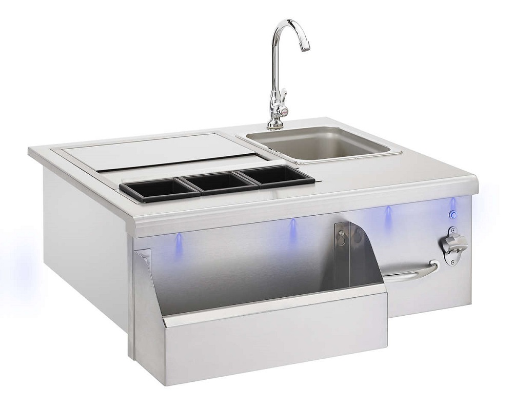 TrueFlame 30 Inch Beverage and Prep Station with LED Lights