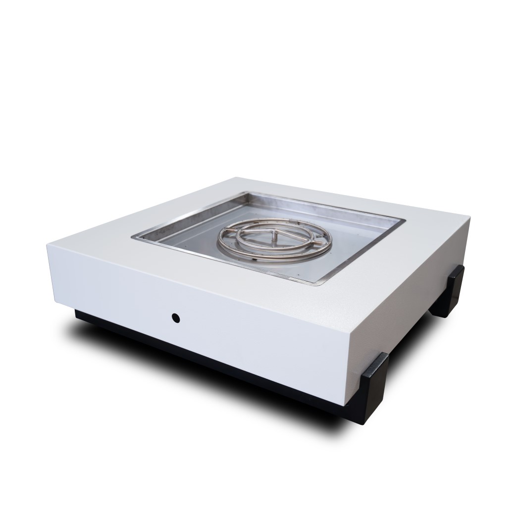 The Outdoor Plus 48 Inch Seal Rock Powder Coat Steel Gas Fire Pit with Flame Sense