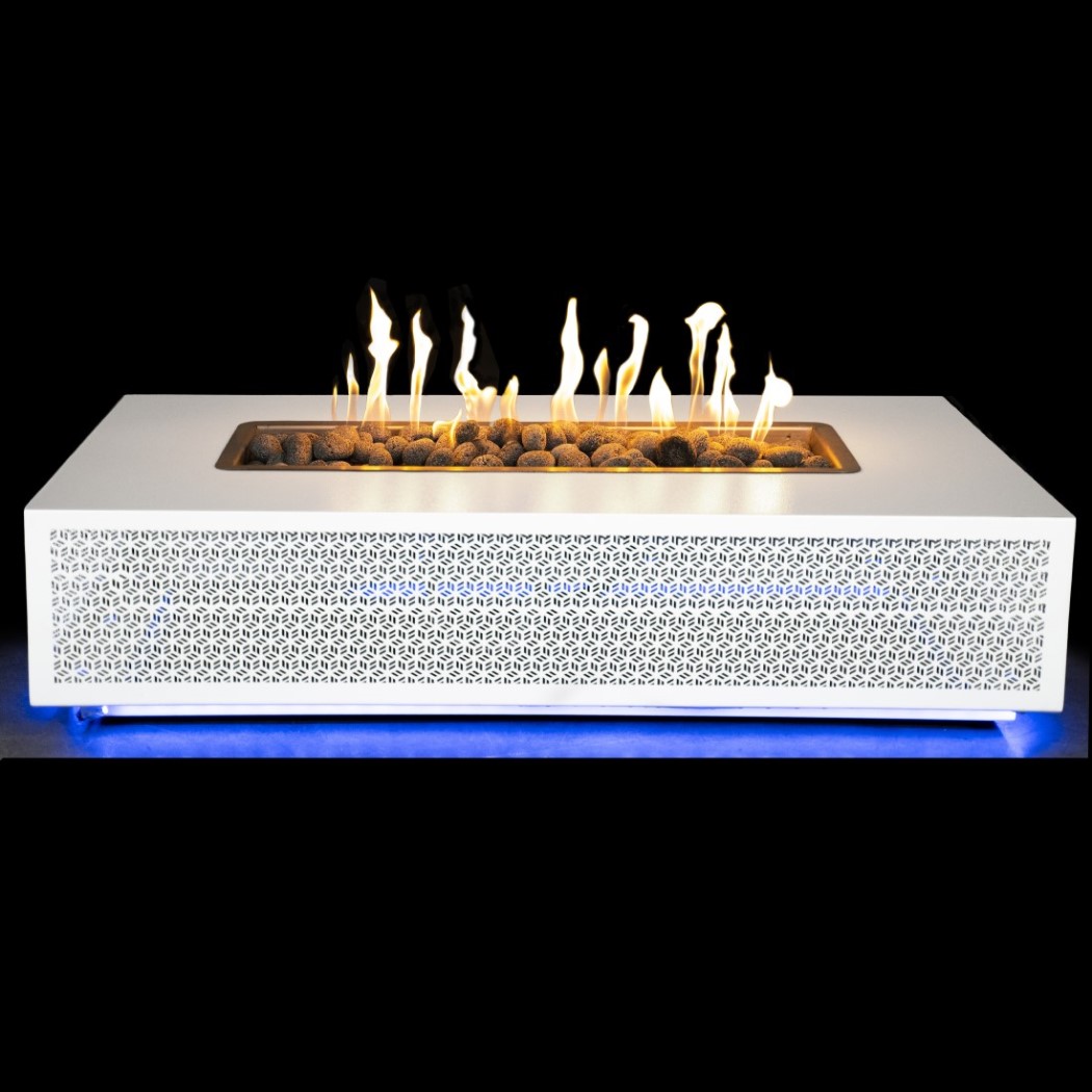 The Outdoor Plus 96 Inch Manila LED Powder Coat Steel Gas Fire Pit