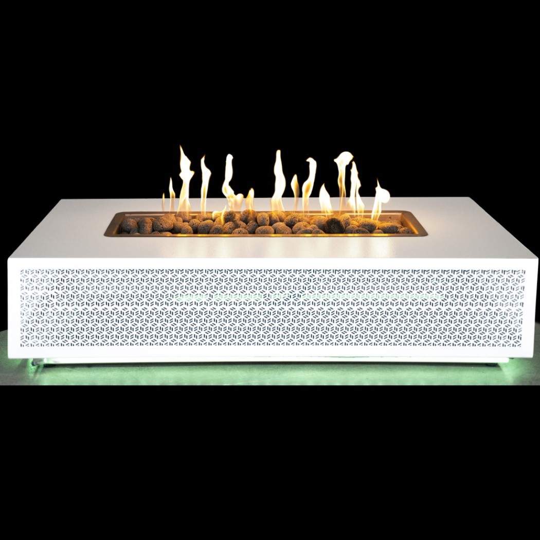 The Outdoor Plus 84 Inch Manila LED Powder Coat Steel Gas Fire Pit