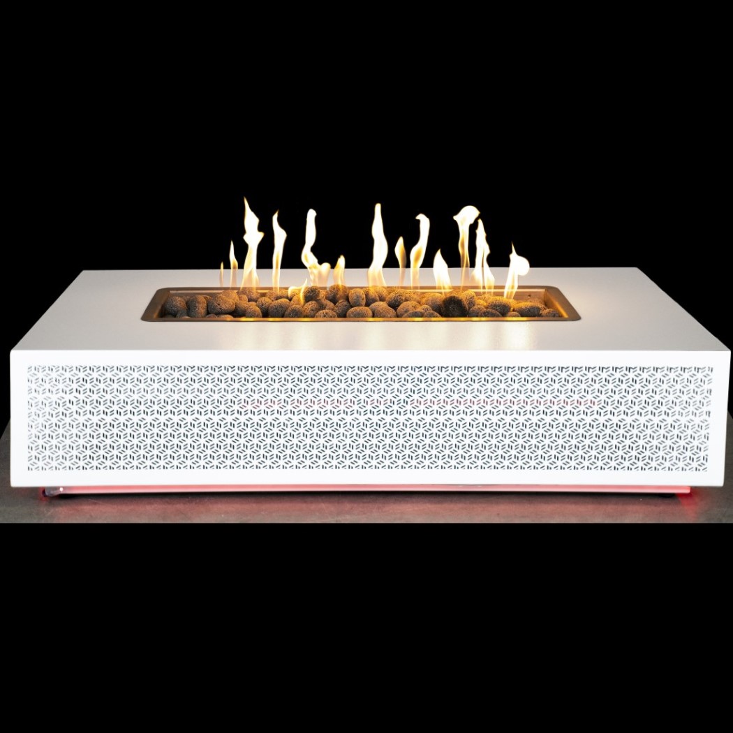 The Outdoor Plus 72 Inch Manila LED Powder Coat Steel Gas Fire Pit