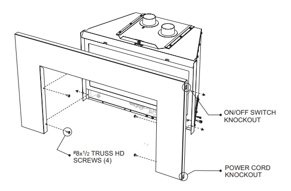 Empire 9 x 6 Steel Surround and Bottom for Small Fireplace Inserts