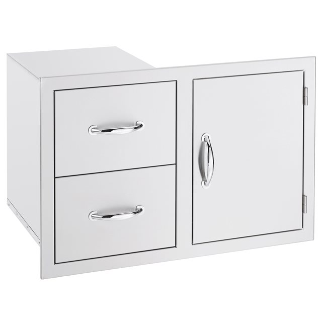 TrueFlame 42 Inch Stainless Steel 2-Drawer and Access Door