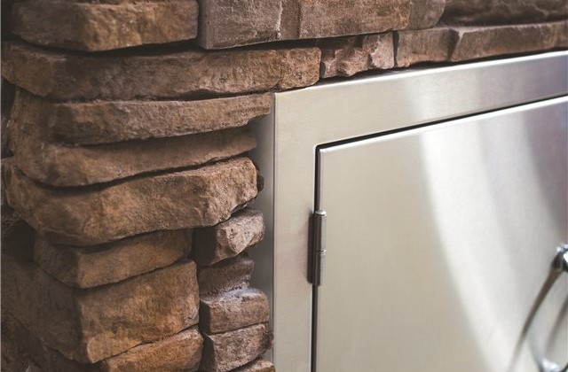 TrueFlame 33 Inch Stainless Steel 2-Drawer and Access Door with Masonry Frame Return