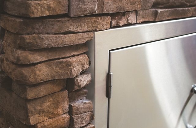 TrueFlame 27 Inch Stainless Steel Horizontal Access Door with Masonry Frame Return