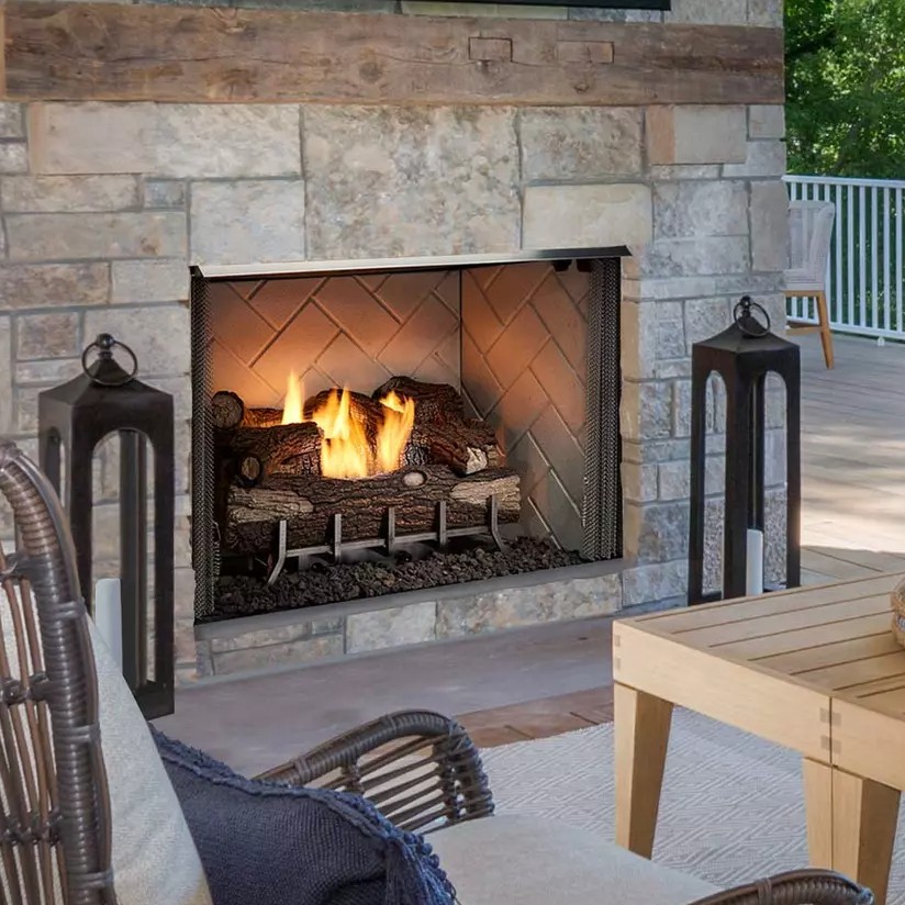 Outdoor Lifestyle 36 Inch Vesper Vent Free Outdoor Gas Firebox