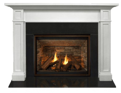 Majestic 42 Inch Meridian Platinum Gas Direct Vent Fireplace with Acadia B Flush Mantel