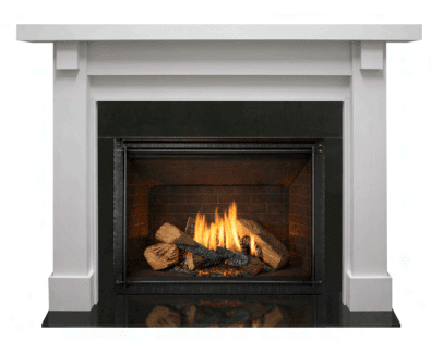 Majestic 42 Inch Meridian Platinum Gas Direct Vent Fireplace with MDF Battlefield B Mantel