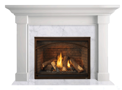 Majestic 42 Inch Meridian Modern Natural Gas Direct Vent Fireplace with Kenwood B Flush Mantel