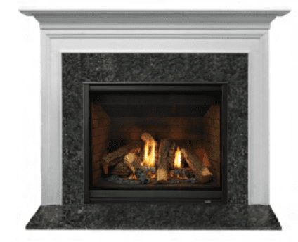 Majestic 42 Inch Meridian Modern Natural Gas Direct Vent Fireplace with Richland B Flush Mantel