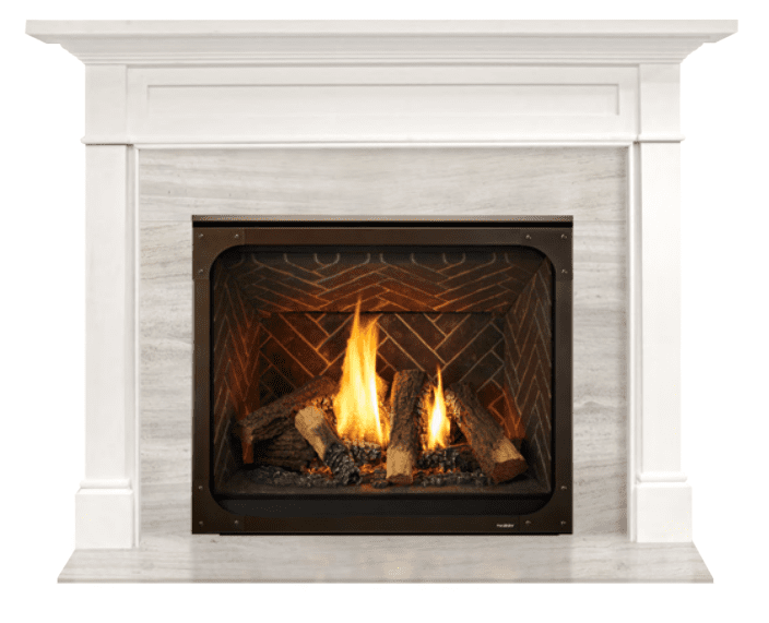 Majestic 42 Inch Meridian Modern Natural Gas Direct Vent Fireplace with Roxborough B Flush Mantel