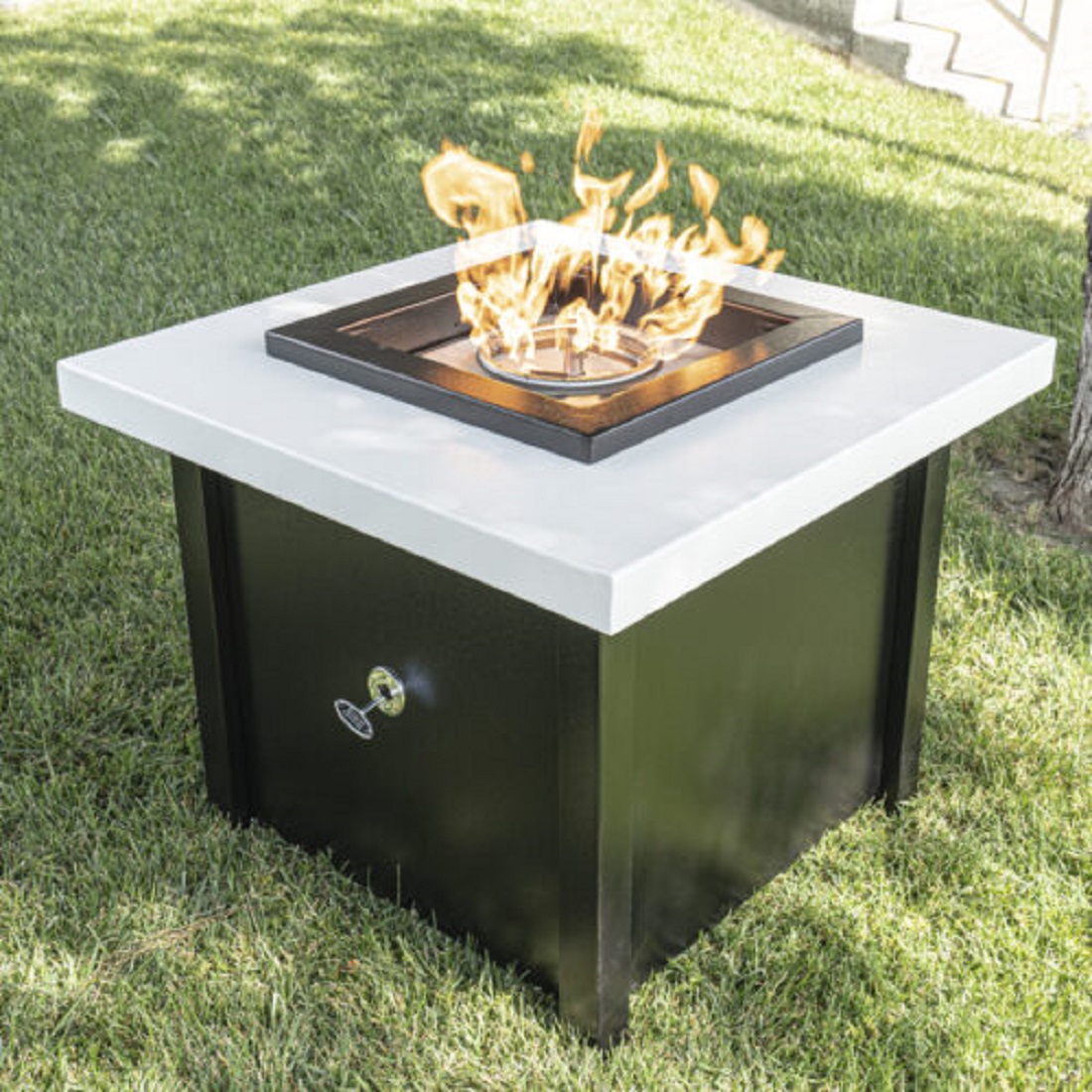 The Outdoor Plus 42 x 42 Inch Kamoa Metal Coated Gas Fire Pit Table