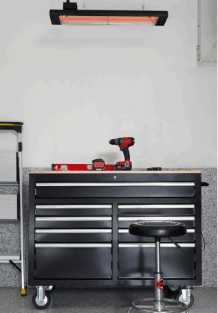 Infratech Comfort 33 Inch C-Series Single Element Infrared Plug-In Garage Heater - 1500 W and 120 V