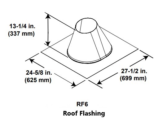 Majestic RF6 0/12 - 6/12 Roof Flashing - 5 Inch Diameter