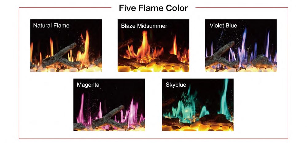 Litedeer Homes 50 Inch WarmCastle 3 Side Smart Control Electric Fireplace with Crystal Media