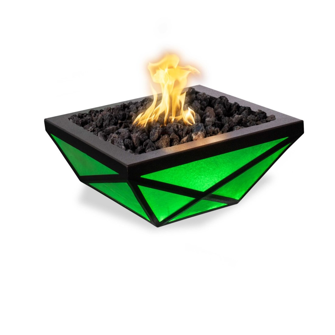 The Outdoor Plus 30 Inch Gladiator LED Powder Coat Aluminum Gas Fire Bowl