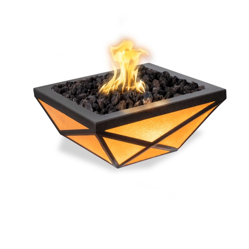 The Outdoor Plus 30 Inch Gladiator LED Powder Coat Aluminum Gas Fire Bowl