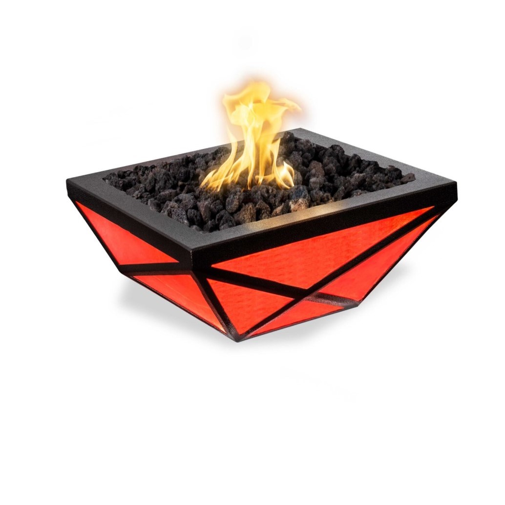 The Outdoor Plus 30 Inch Gladiator LED Powder Coat Aluminum Gas Fire Bowl