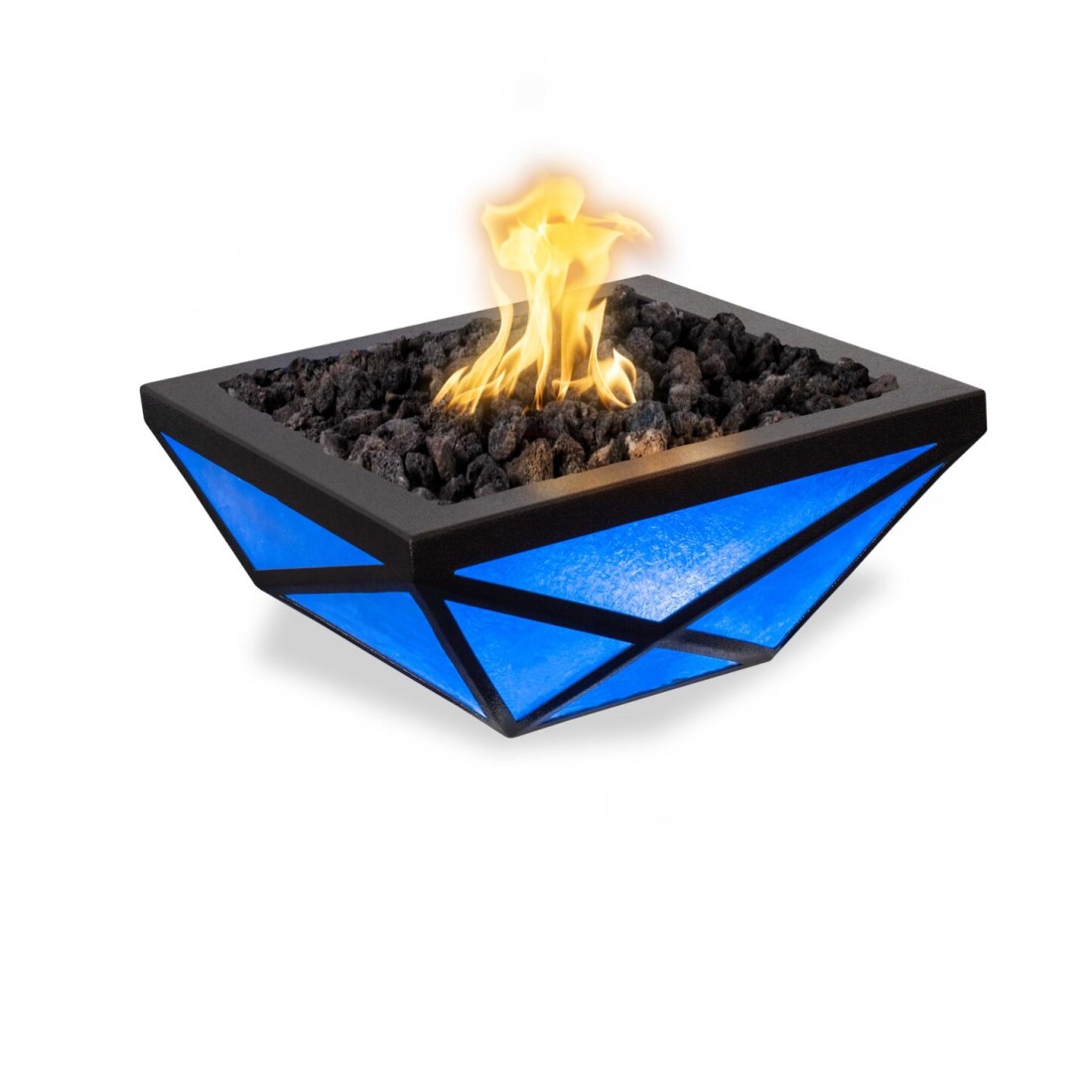 The Outdoor Plus 30 Inch Gladiator LED Powder Coat Aluminum Gas Fire Bowl