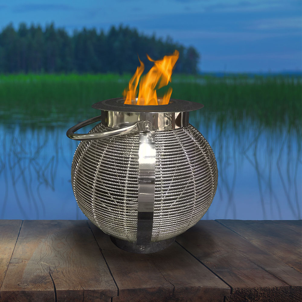 Anywhere Fireplace 10 Inch Jupiter Stainless Steel Ethanol Gel Fuel Fireplace/Lantern