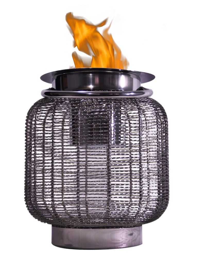 Anywhere Fireplace 8 1/2 Inch Neptune Stainless Steel Ethanol Gel Fuel Fireplace/Lantern