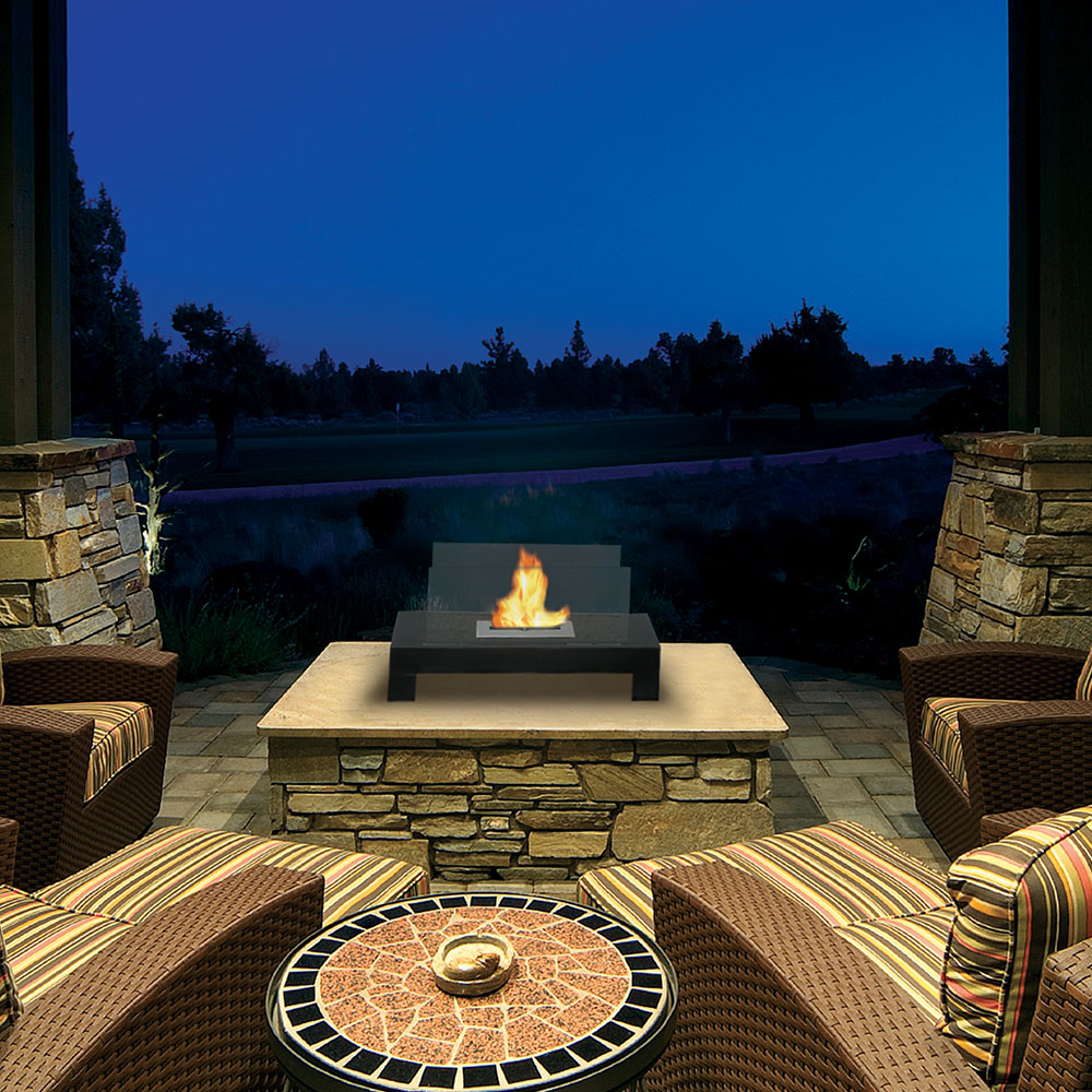 Anywhere Fireplace Gramercy Indoor/Outdoor Freestanding Vent Free Ethanol Fireplace
