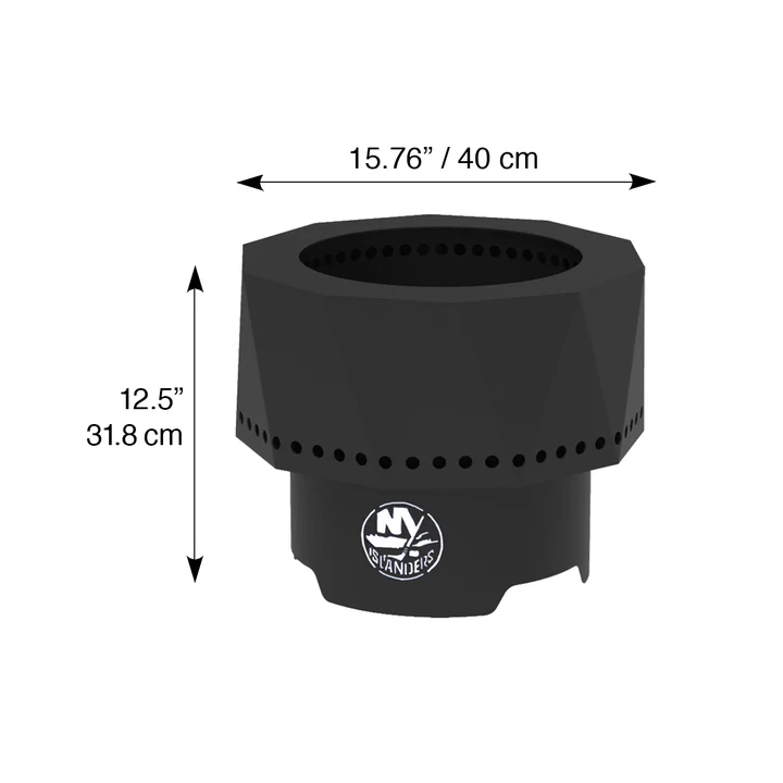 Blue Sky NHL New York Islanders Smokeless Steel Portable Wood Burning Fire Pit