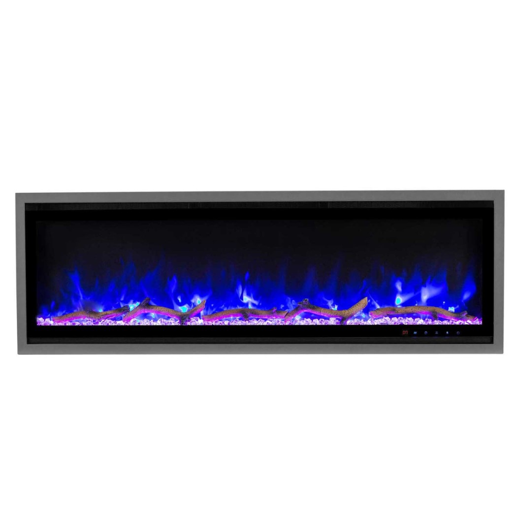 JR Home 50 Inch Kennedy II Recessed or Wall Mounted Electric Fireplace