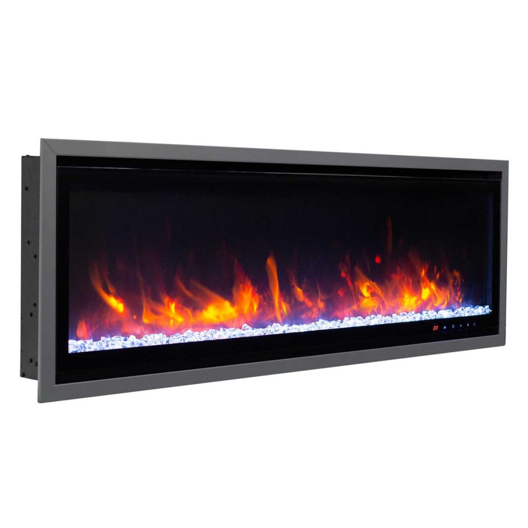 JR Home 50 Inch Kennedy II Recessed or Wall Mounted Electric Fireplace