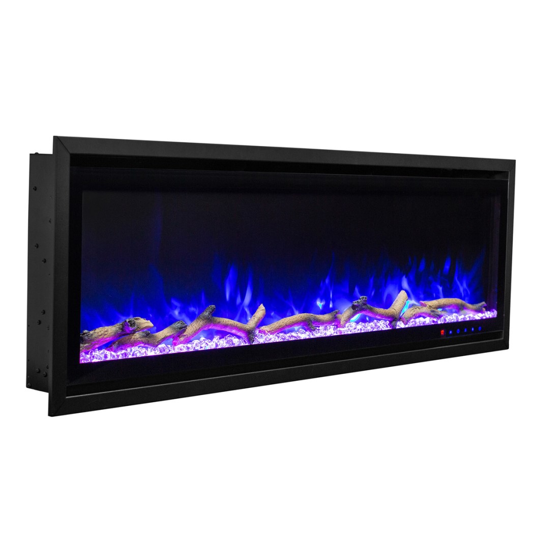 JR Home 42 Inch Kennedy II Recessed or Wall Mounted Electric Fireplace