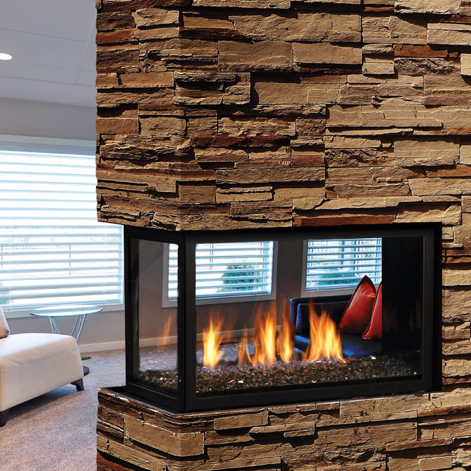 Kingsman Clean View Peninsula Direct Vent Millivolt Gas Fireplace - MCVP42H