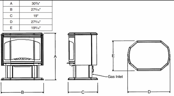 Kingsman 28 Inch Vent Free Gas Heating Stove
