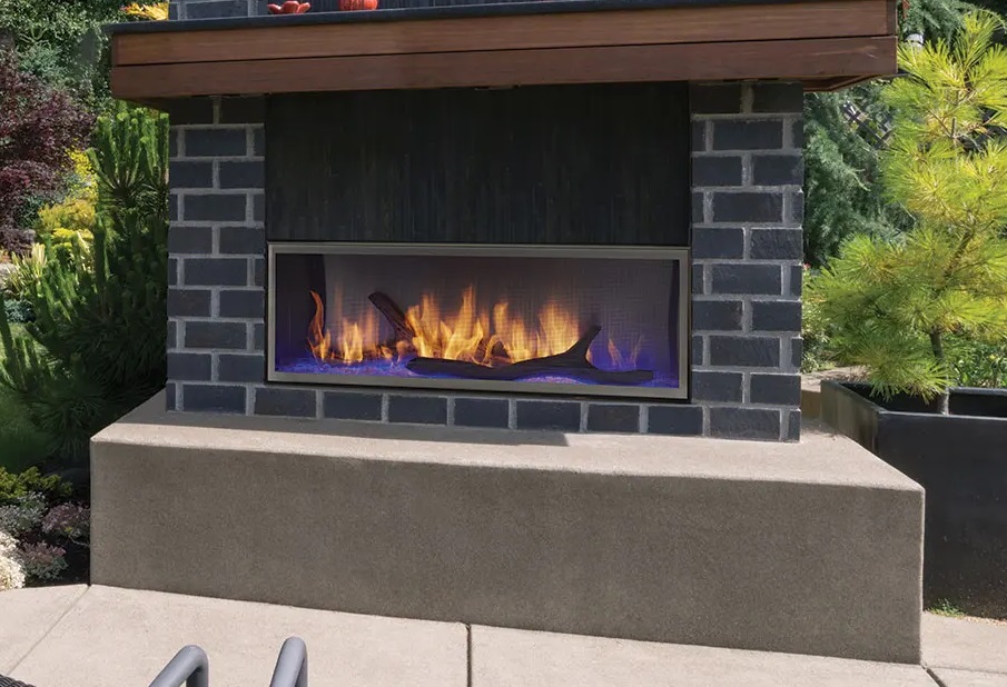 Outdoor Lifestyles 48 Inch Lanai Linear Outdoor Gas Fireplace - IntelliFire IPI