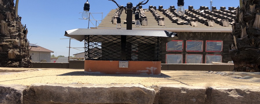 Large Painted Black Galvanized Steel Adjustable Single Flue Chimney Cover