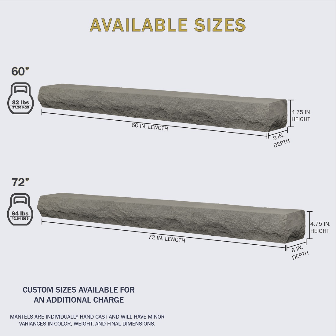 Lexington Hearth Rockface Mantel Shelf