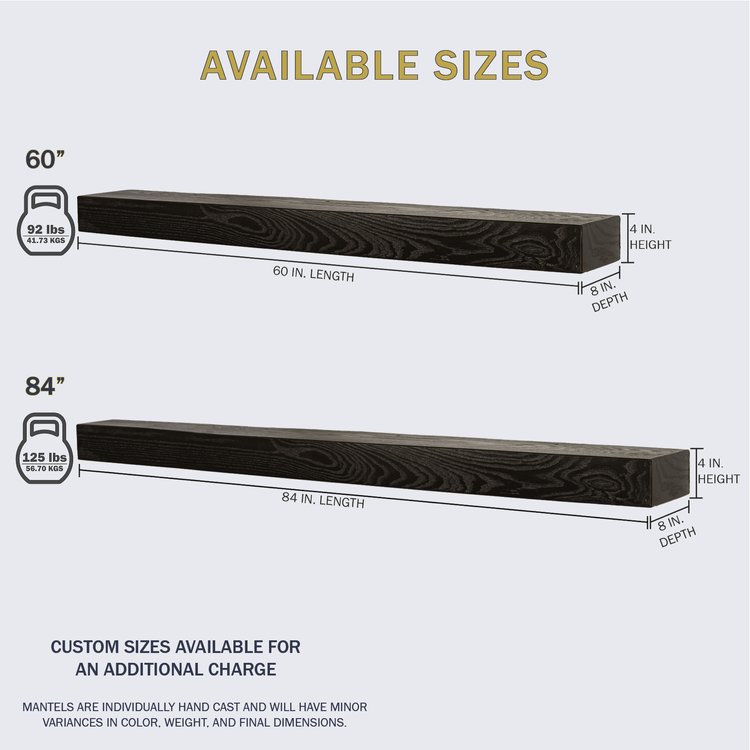 Lexington Hearth 7 Foot Classic Non-Combustible Mantel Shelf