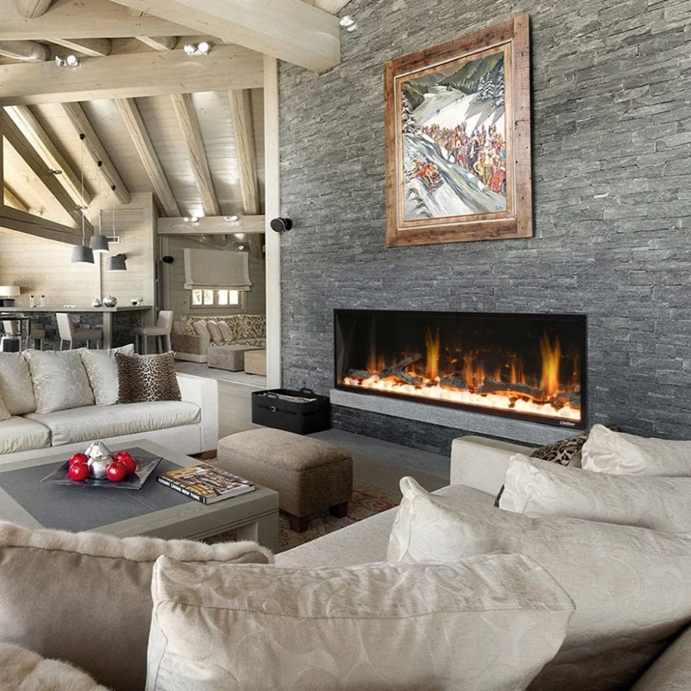Litedeer Homes Latitude 65 Inch Ultra Slim Built-in Electric Linear Fireplace