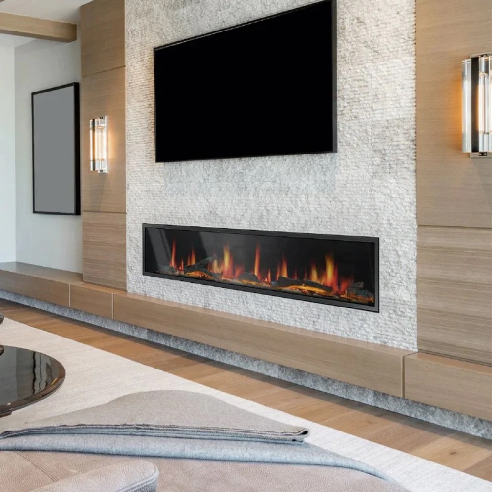 Litedeer Homes Latitude 75 Inch Ultra Slim Built-in Electric Linear Fireplace