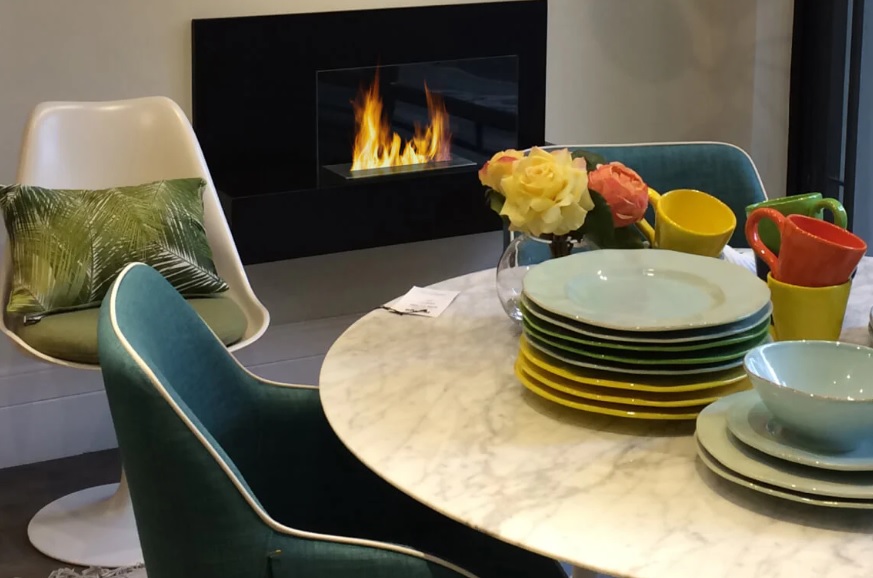 Bio Flame 36 Inch Lotte Wall Mount Ethanol Fireplace