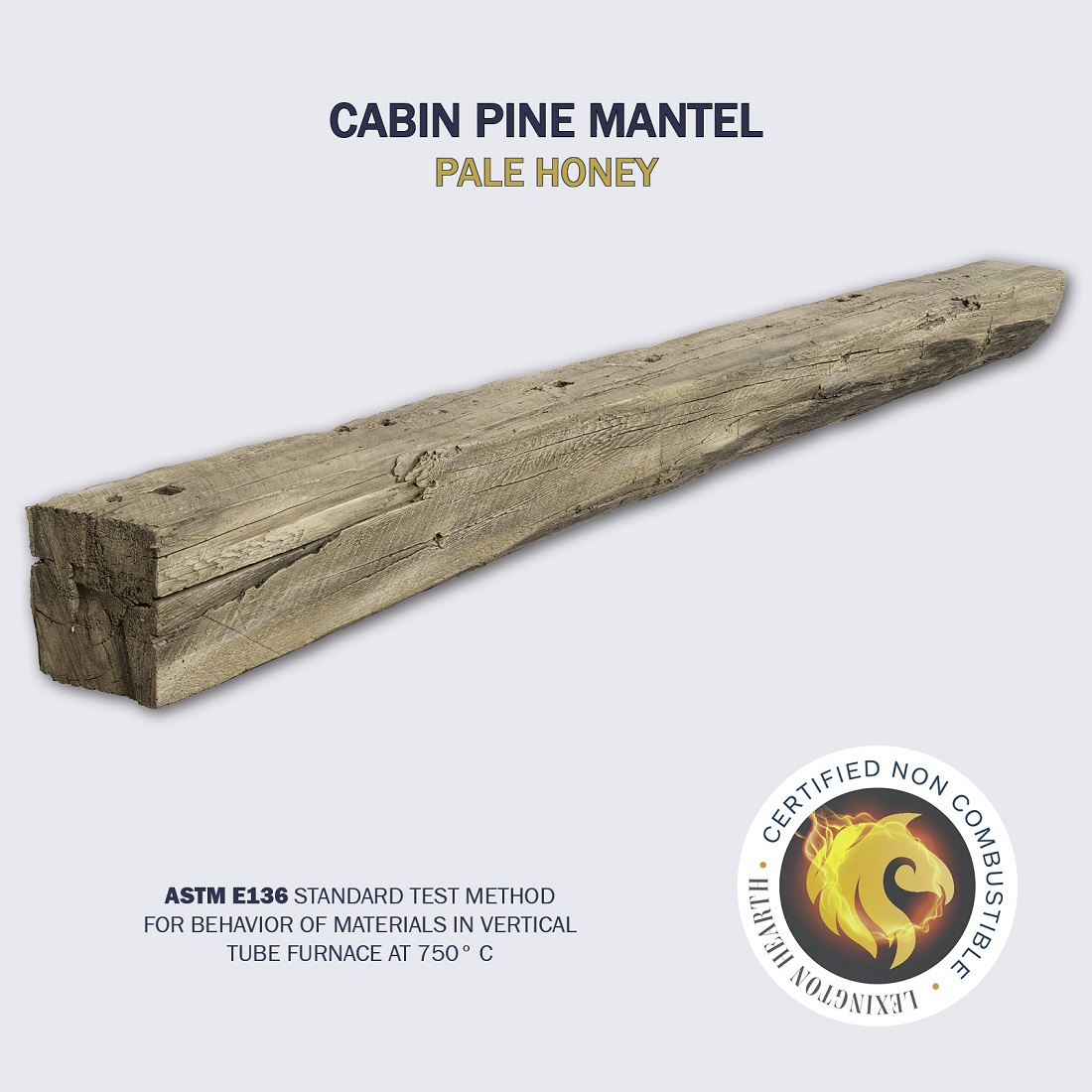 Lexington Hearth 6 Foot Cabin Pine Non-Combustible Mantel Shelf