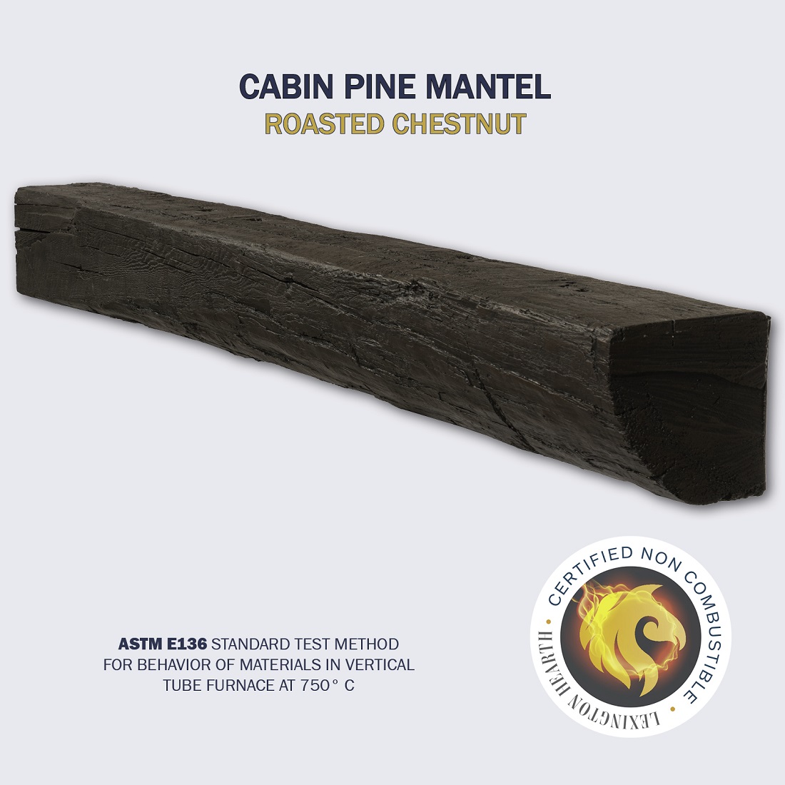 Lexington Hearth 5 Foot Cabin Pine Non-Combustible Mantel Shelf
