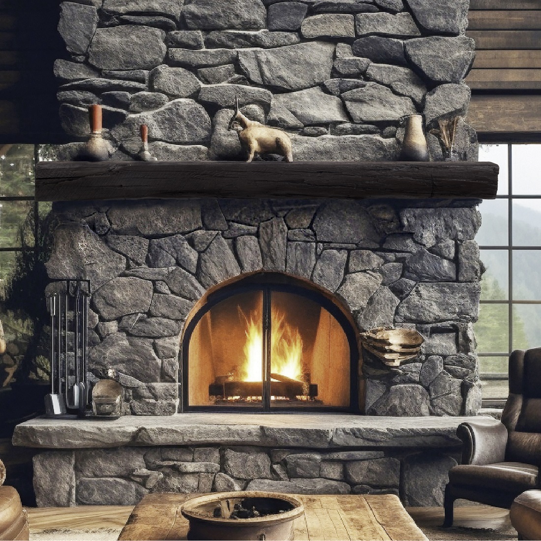 Lexington Hearth 5 Foot Cabin Pine Non-Combustible Mantel Shelf