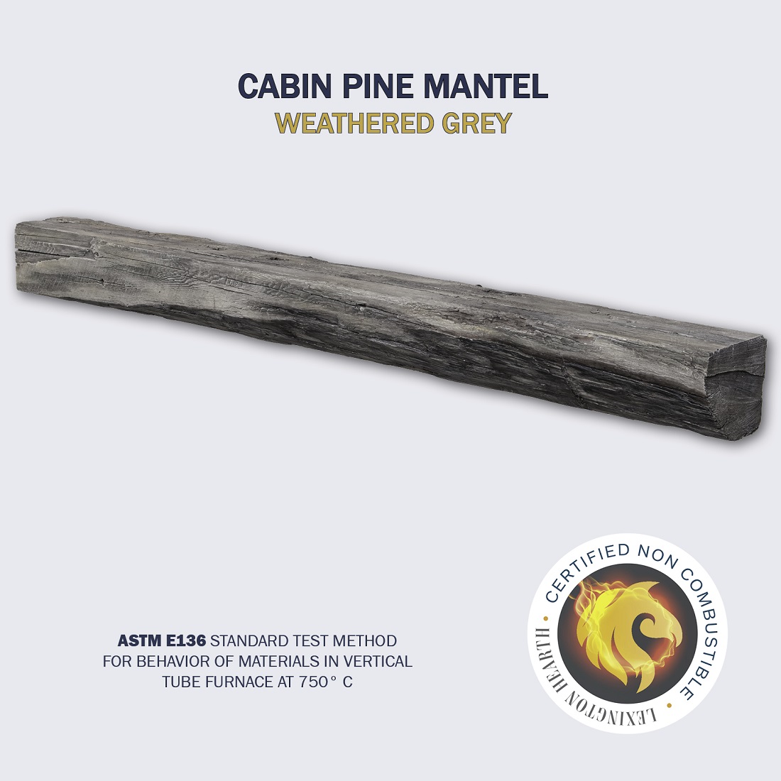 Lexington Hearth 6 Foot Cabin Pine Non-Combustible Mantel Shelf