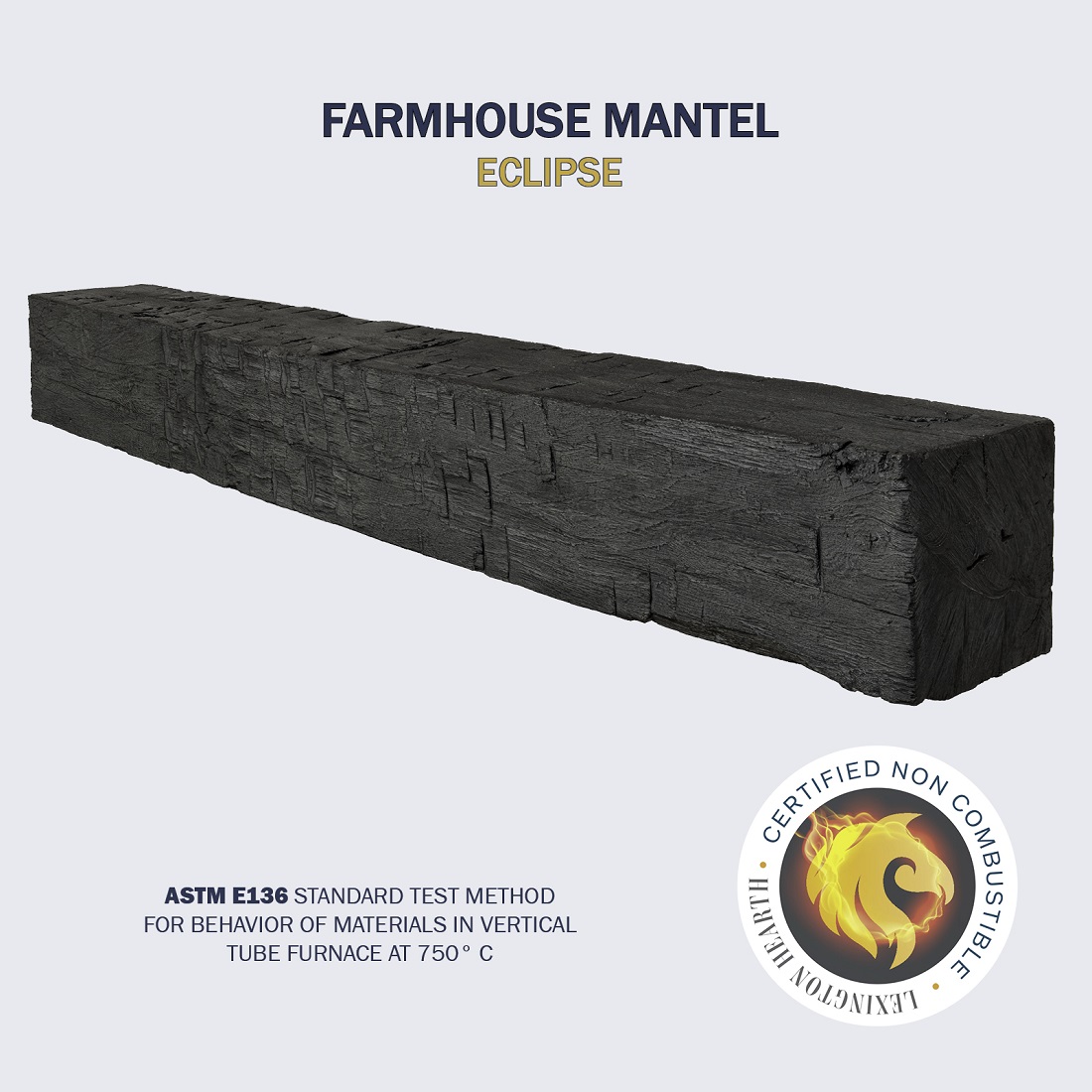 Lexington Hearth 7 Foot Farmhouse Non-Combustible Mantel Shelf