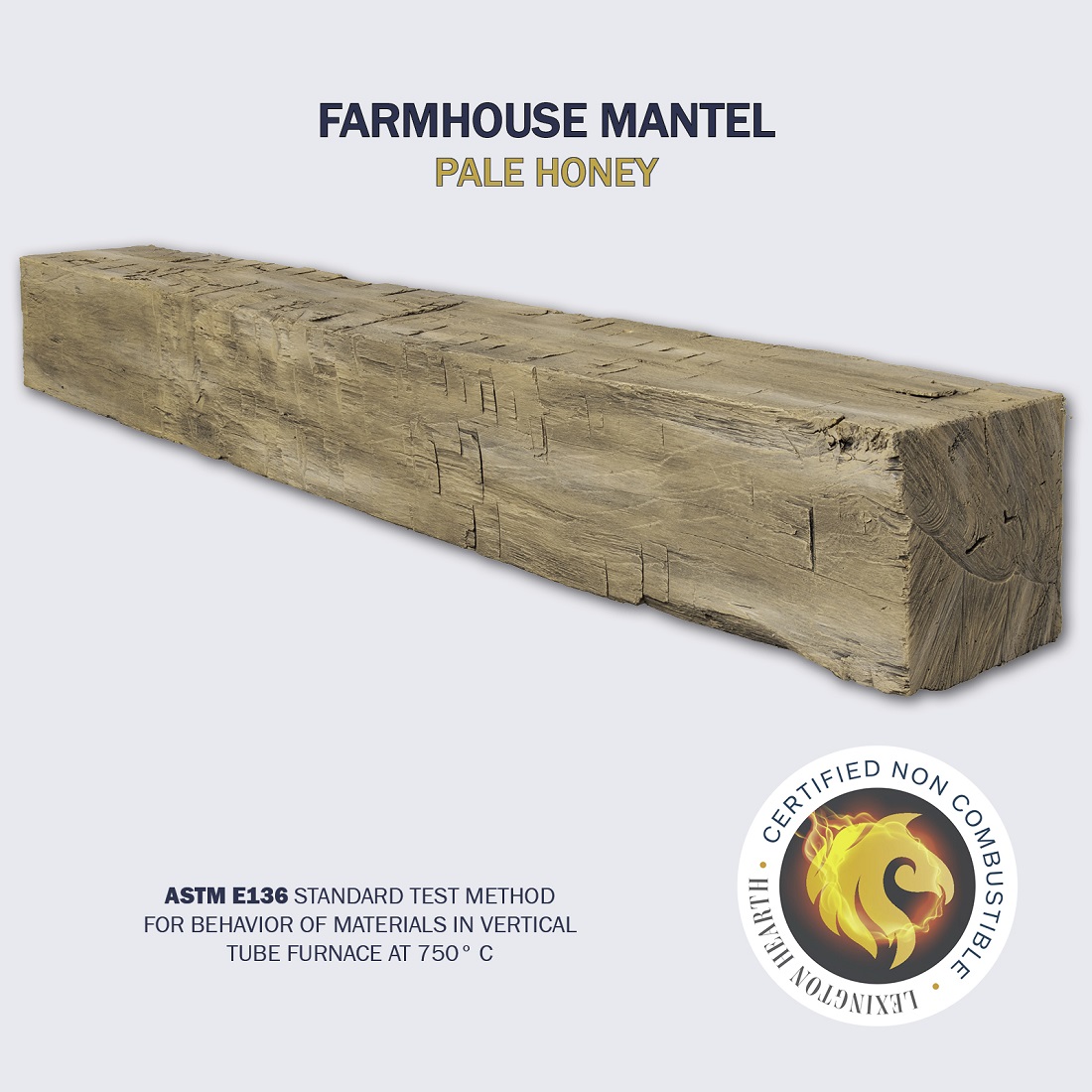 Lexington Hearth 7 Foot Farmhouse Non-Combustible Mantel Shelf