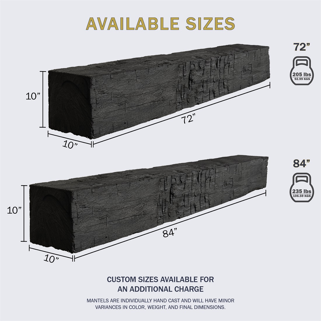 Lexington Hearth 7 Foot Farmhouse Non-Combustible Mantel Shelf