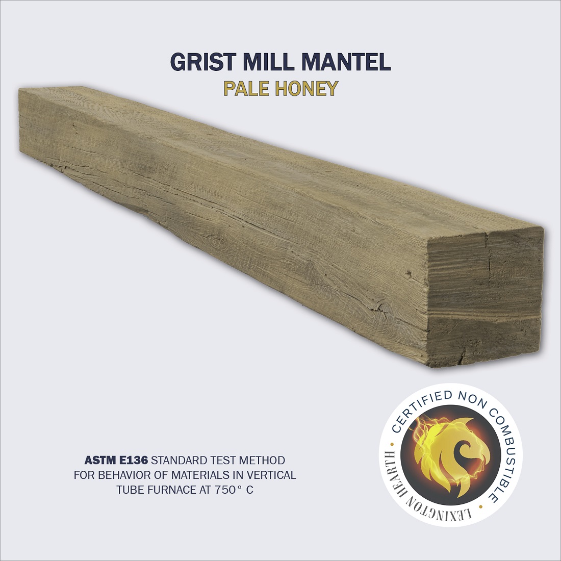 Lexington Hearth 5 Foot Grist Mill Non-Combustible Mantel Shelf
