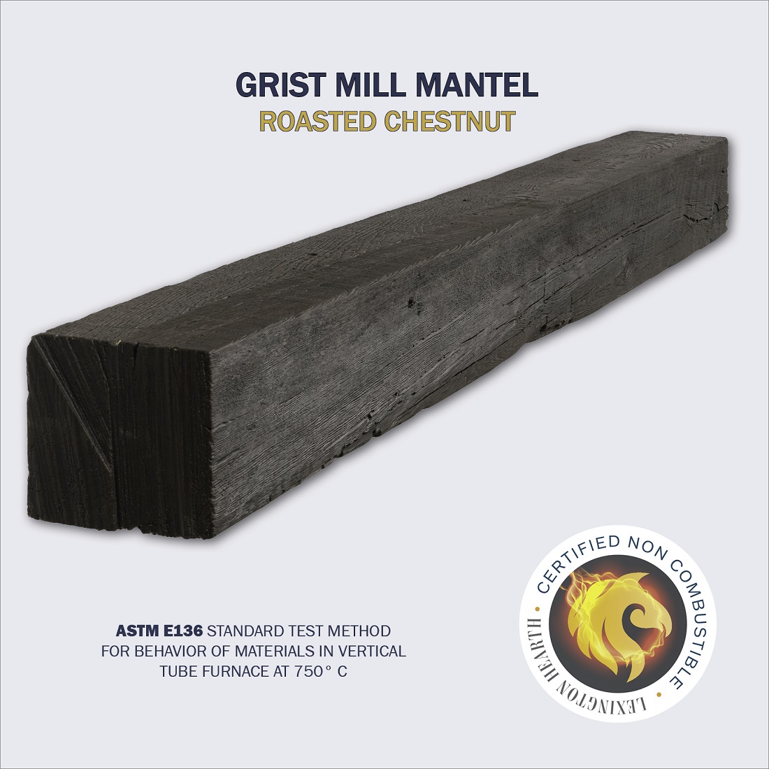 Lexington Hearth 5 Foot Grist Mill Non-Combustible Mantel Shelf