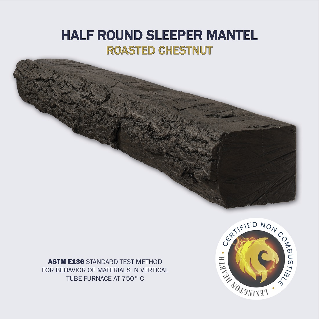 Lexington Hearth 5 Foot Half-Round Sleeper Non-Combustible Mantel Shelf